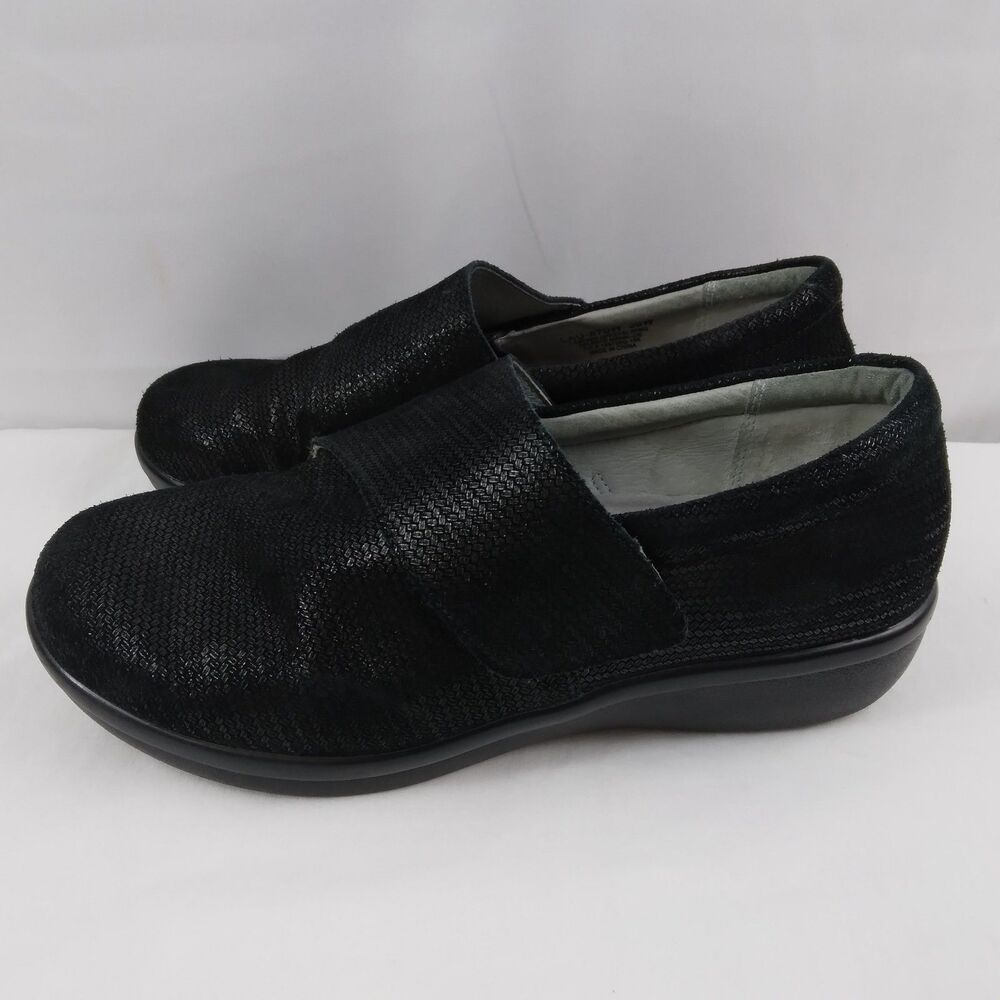 Alegría Lauryn Comfort Shoes Black Leather Work Clogs Adjustable Strap Women 38W - Picture 6 of 12